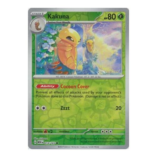Kakuna 014/165 SV 151 Reverse Holo Common Pokemon Card NEAR MINT TCG