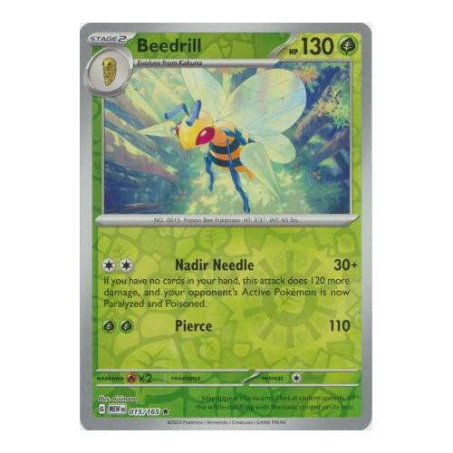 Beedrill 015/165 SV 151 Reverse Holo Rare Pokemon Card NEAR MINT TCG