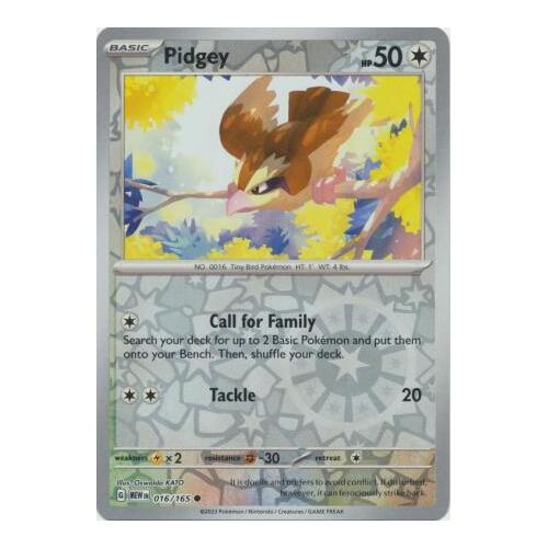 Pidgey 016/165 SV 151 Reverse Holo Common Pokemon Card NEAR MINT TCG