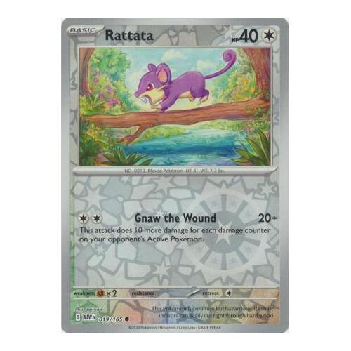 Rattata 019/165 SV 151 Reverse Holo Common Pokemon Card NEAR MINT TCG
