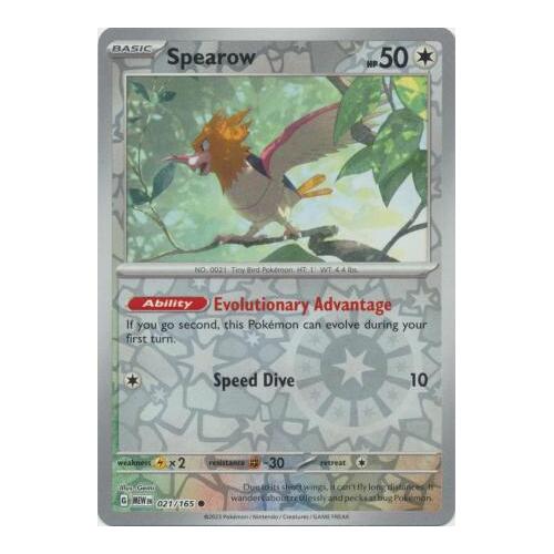 Spearow 021/165 SV 151 Reverse Holo Common Pokemon Card NEAR MINT TCG