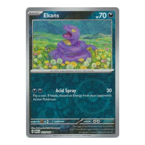 Ekans 023/165 SV 151 Reverse Holo Common Pokemon Card NEAR MINT TCG