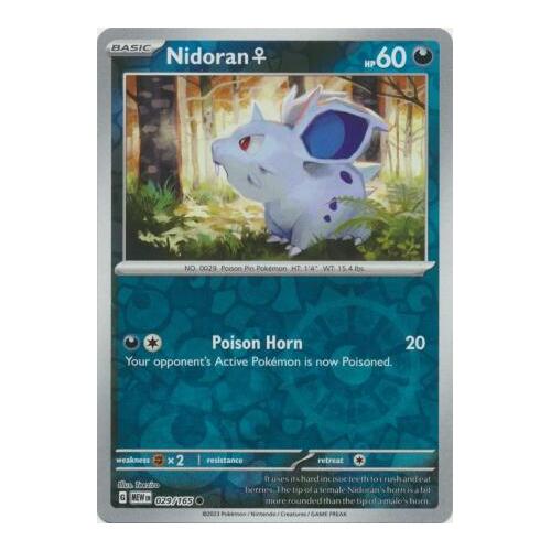 Nidoran 029/165 SV 151 Reverse Holo Common Pokemon Card NEAR MINT TCG