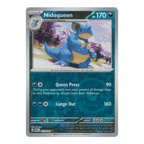 Nidoqueen 031/165 SV 151 Reverse Holo Uncommon Pokemon Card NEAR MINT TCG