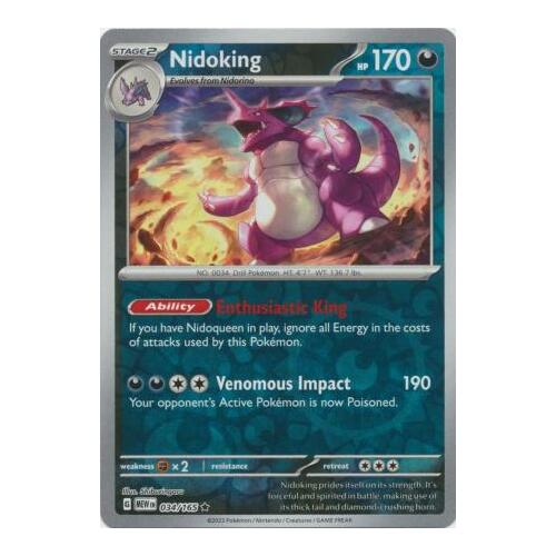 Nidoking 034/165 SV 151 Reverse Holo Rare Pokemon Card NEAR MINT TCG