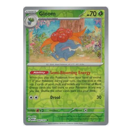 Gloom 044/165 SV 151 Reverse Holo Uncommon Pokemon Card NEAR MINT TCG