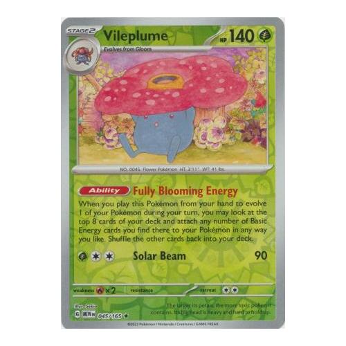 Vileplume 045/165 SV 151 Reverse Holo Rare Pokemon Card NEAR MINT TCG