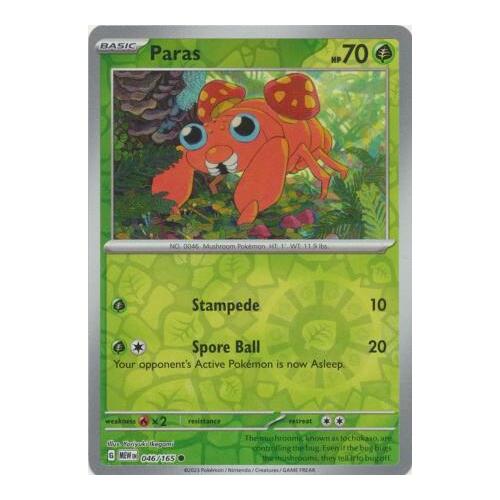 Paras 046/165 SV 151 Reverse Holo Common Pokemon Card NEAR MINT TCG