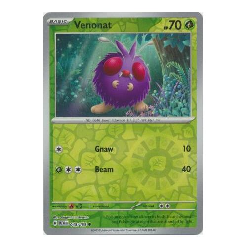 Venonat 048/165 SV 151 Reverse Holo Common Pokemon Card NEAR MINT TCG