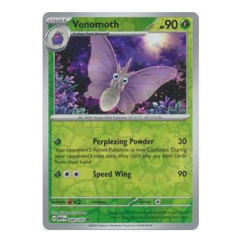 Venomoth 049/165 SV 151 Reverse Holo Uncommon Pokemon Card NEAR MINT TCG