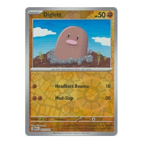 Diglett 050/165 SV 151 Reverse Holo Common Pokemon Card NEAR MINT TCG