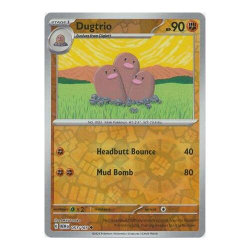 Dugtrio 051/165 SV 151 Reverse Holo Uncommon Pokemon Card NEAR MINT TCG