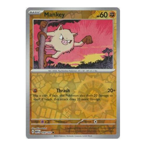 Mankey 056/165 SV 151 Reverse Holo Common Pokemon Card NEAR MINT TCG
