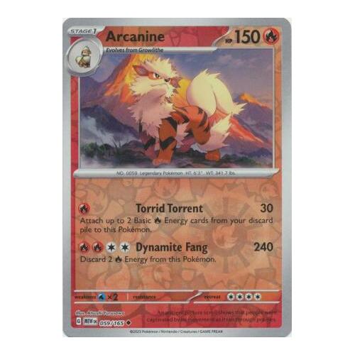 Arcanine 059/165 SV 151 Reverse Holo Uncommon Pokemon Card NEAR MINT TCG