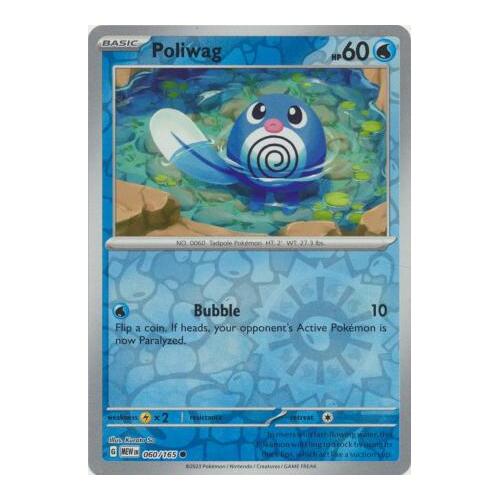 Poliwag 060/165 SV 151 Reverse Holo Common Pokemon Card NEAR MINT TCG