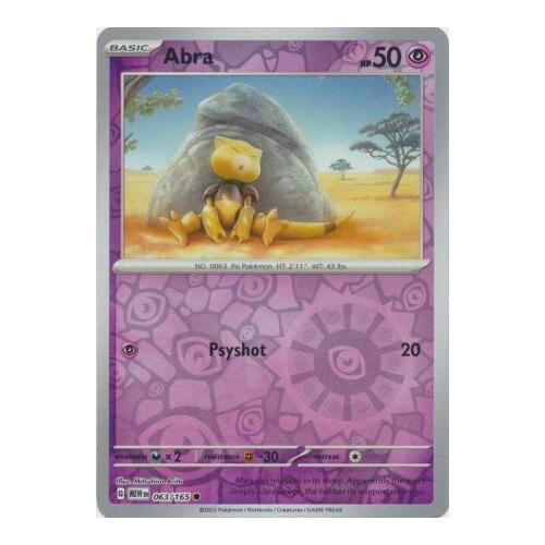Abra 063/165 SV 151 Reverse Holo Common Pokemon Card NEAR MINT TCG