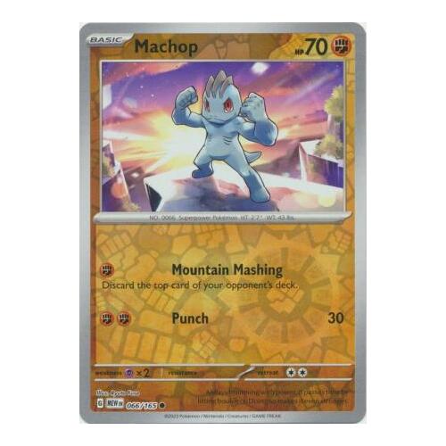 Machop 066/165 SV 151 Reverse Holo Common Pokemon Card NEAR MINT TCG