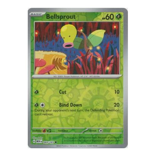 Bellsprout 069/165 SV 151 Reverse Holo Common Pokemon Card NEAR MINT TCG