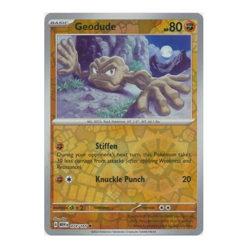 Geodude 074/165 SV 151 Reverse Holo Common Pokemon Card NEAR MINT TCG