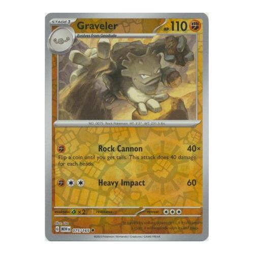 Graveler 075/165 SV 151 Reverse Holo Uncommon Pokemon Card NEAR MINT TCG