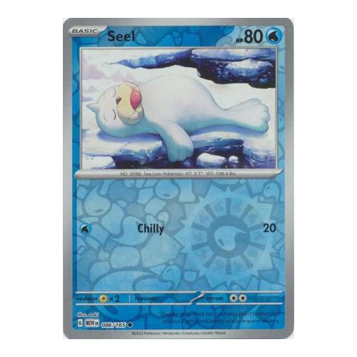 Seel 086/165 SV 151 Reverse Holo Common Pokemon Card NEAR MINT TCG