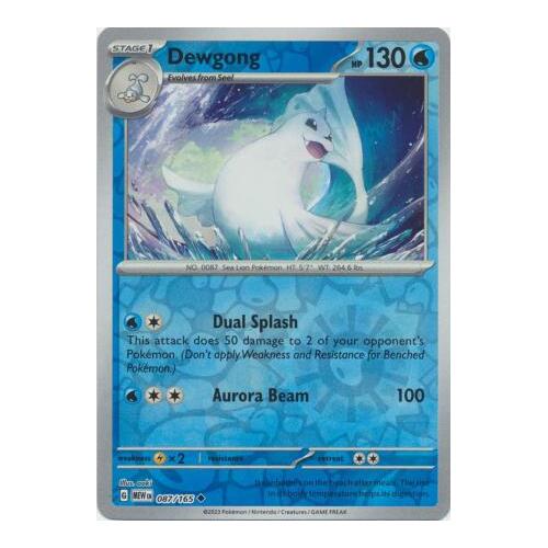 Dewgong 087/165 SV 151 Reverse Holo Uncommon Pokemon Card NEAR MINT TCG