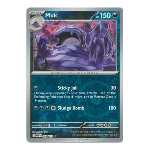 Muk 089/165 SV 151 Reverse Holo Uncommon Pokemon Card NEAR MINT TCG