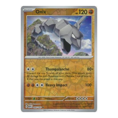 Onix 095/165 SV 151 Reverse Holo Uncommon Pokemon Card NEAR MINT TCG