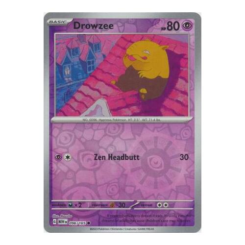 Drowzee 096/165 SV 151 Reverse Holo Common Pokemon Card NEAR MINT TCG