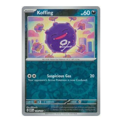 Koffing 109/165 SV 151 Reverse Holo Common Pokemon Card NEAR MINT TCG