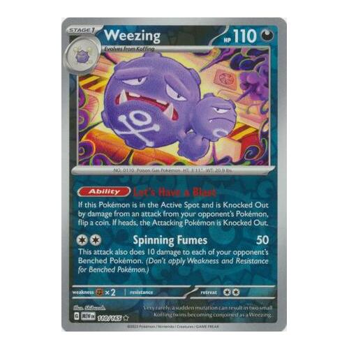 Weezing 110/165 SV 151 Reverse Holo Rare Pokemon Card NEAR MINT TCG