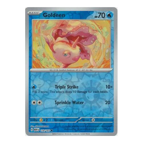 Goldeen 118/165 SV 151 Reverse Holo Common Pokemon Card NEAR MINT TCG