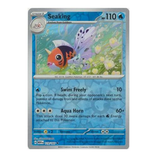 Seaking 119/165 SV 151 Reverse Holo Uncommon Pokemon Card NEAR MINT TCG
