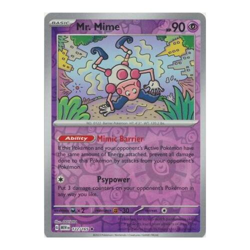 Mr. Mime 122/165 SV 151 Reverse Holo Rare Pokemon Card NEAR MINT TCG