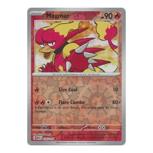 Magmar 126/165 SV 151 Reverse Holo Common Pokemon Card NEAR MINT TCG