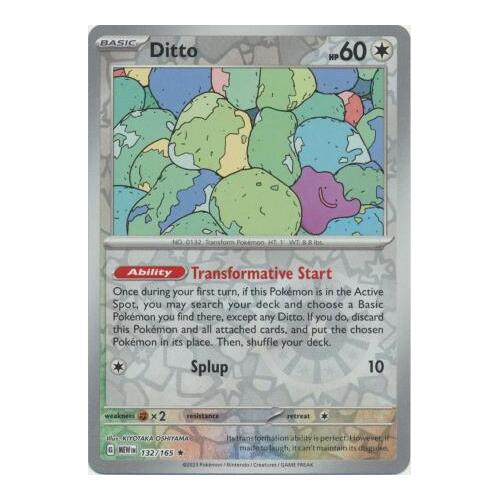 Ditto 132/165 SV 151 Reverse Holo Rare Pokemon Card NEAR MINT TCG
