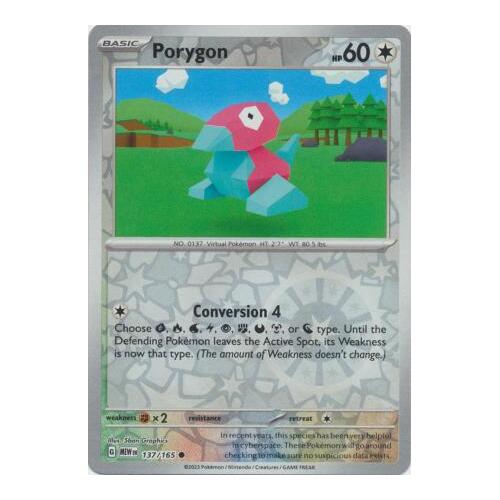 Porygon 137/165 SV 151 Reverse Holo Common Pokemon Card NEAR MINT TCG