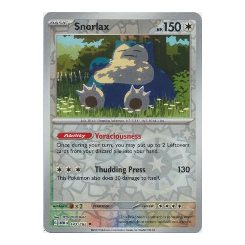 Snorlax 143/165 SV 151 Reverse Holo Uncommon Pokemon Card NEAR MINT TCG