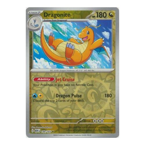 Dragonite 149/165 SV 151 Reverse Holo Rare Pokemon Card NEAR MINT TCG