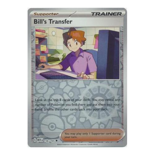 Bill's Transfer 156/165 SV 151 Reverse Holo Uncommon Pokemon Card NEAR MINT TCG