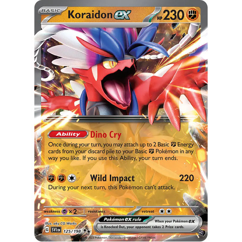 Koraidon ex 125/198 Scarlet and Violet Base Set Holo Ultra Rare Pokemon Card NEAR MINT TCG