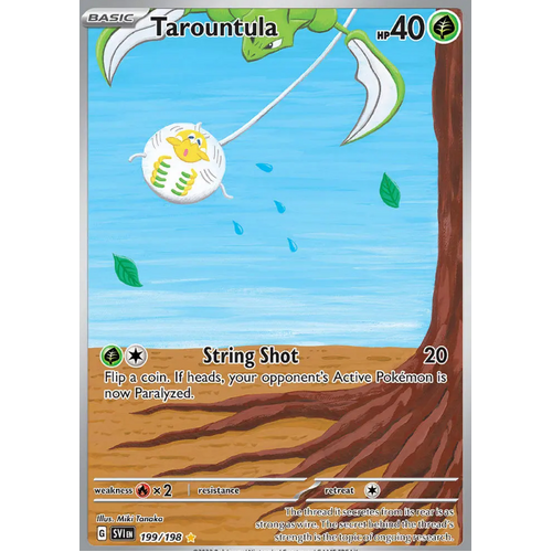 Tarountula 199/198 Scarlet and Violet Base Set Illustration Rare Holo Pokemon Card NEAR MINT TCG
