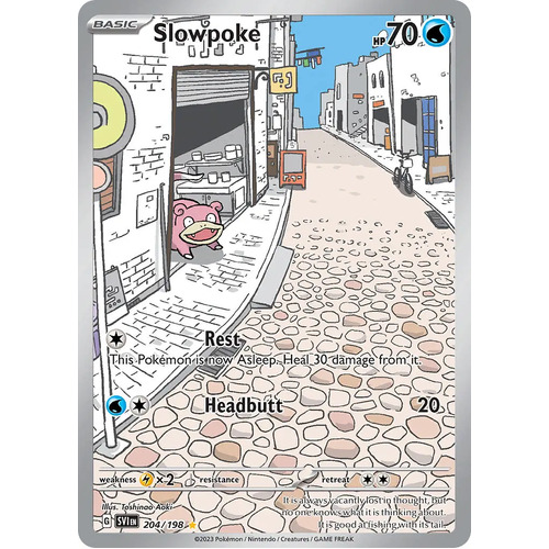 Slowpoke 204/198 Scarlet and Violet Base Set Illustration Rare Holo Pokemon Card NEAR MINT TCG