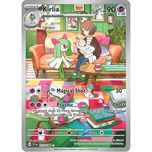 Kirlia 212/198 Scarlet and Violet Base Set Illustration Rare Holo Pokemon Card NEAR MINT TCG