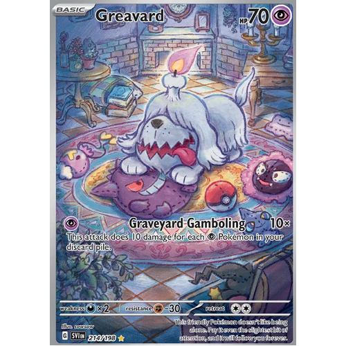 Greavard 214/198 Scarlet and Violet Base Set Illustration Rare Holo Pokemon Card NEAR MINT TCG