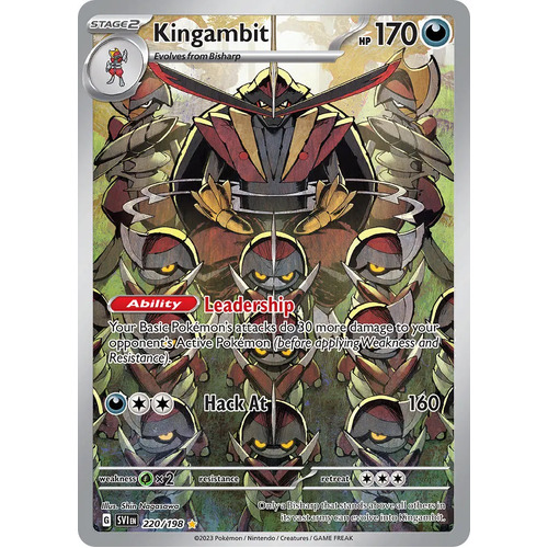 Kingambit 220/198 Scarlet and Violet Base Set Illustration Rare Holo Pokemon Card NEAR MINT TCG