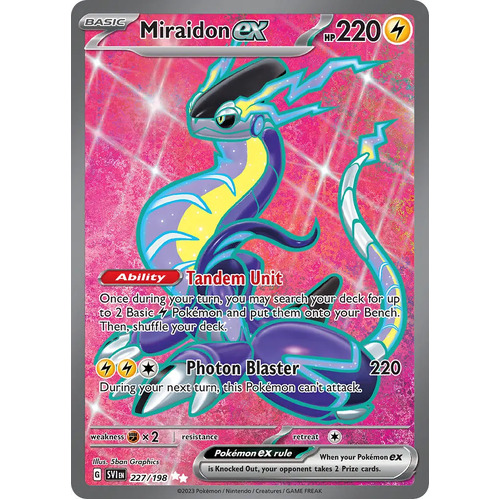Miraidon ex 227/198 Scarlet and Violet Base Set Full Art Holo Secret Rare Pokemon Card NEAR MINT TCG