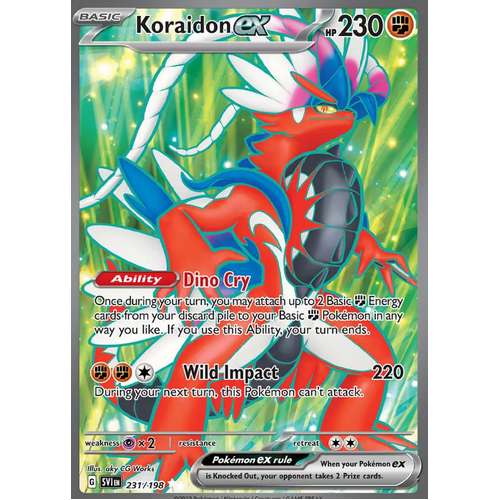 Koraidon ex 231/198 Scarlet and Violet Base Set Full Art Holo Secret Rare Pokemon Card NEAR MINT TCG