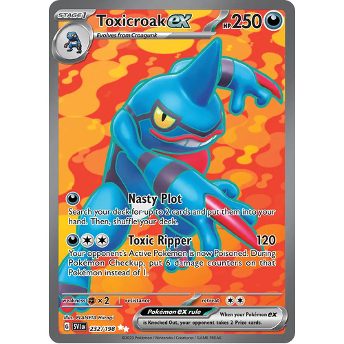 Toxicroak ex 232/198 Scarlet and Violet Base Set Full Art Holo Secret Rare Pokemon Card NEAR MINT TCG