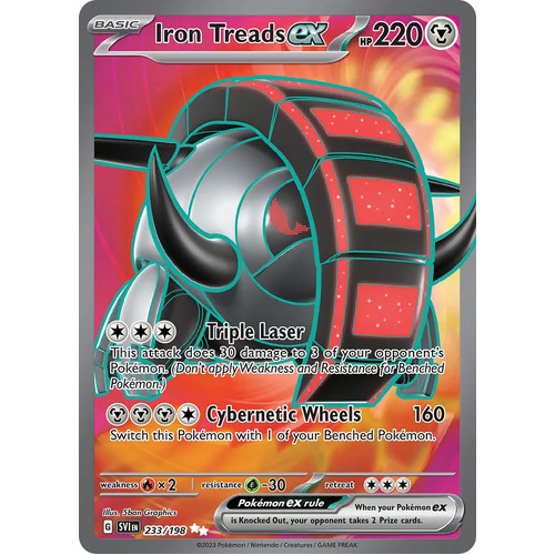 Iron Treads ex 233/198 Scarlet and Violet Base Set Full Art Holo Secret Rare Pokemon Card NEAR MINT TCG